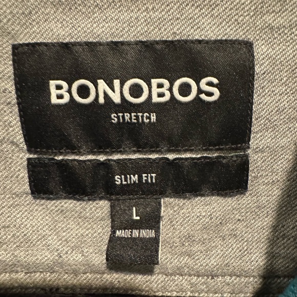 Mens Bonobos Blue and Green Plaid Slim Fit Button Down Shirt Size L - Picture 10 of 12